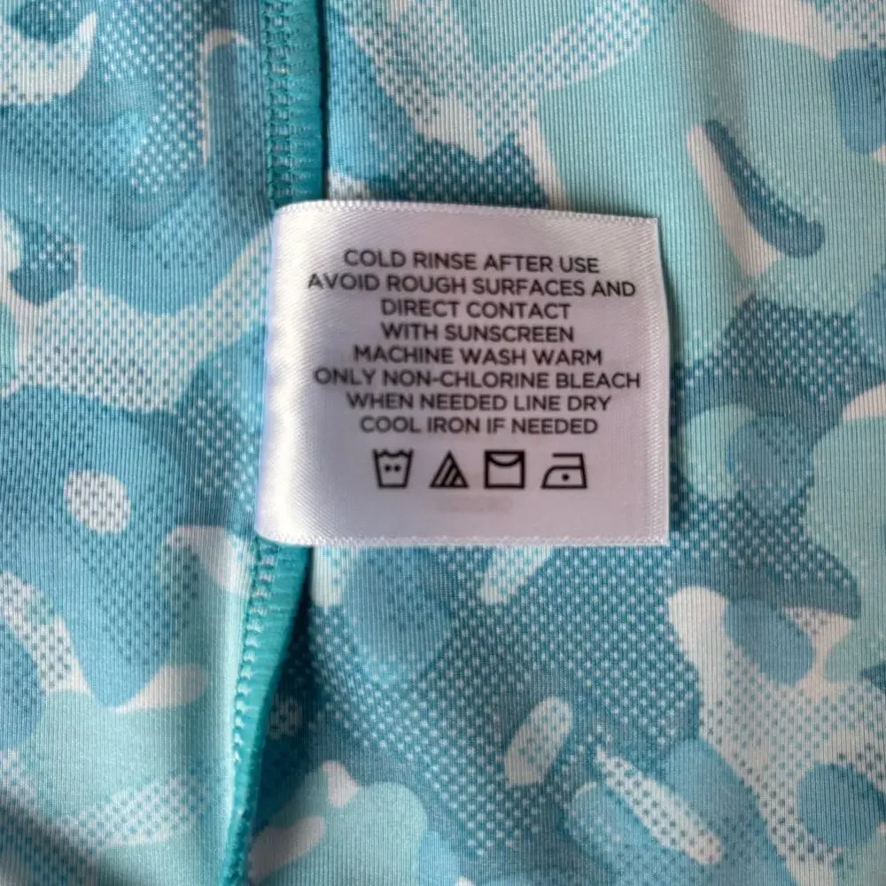 COOLIBAR Kid's Turtle Bay Swim Jacket Sz S Youth Blue Print Style 10491